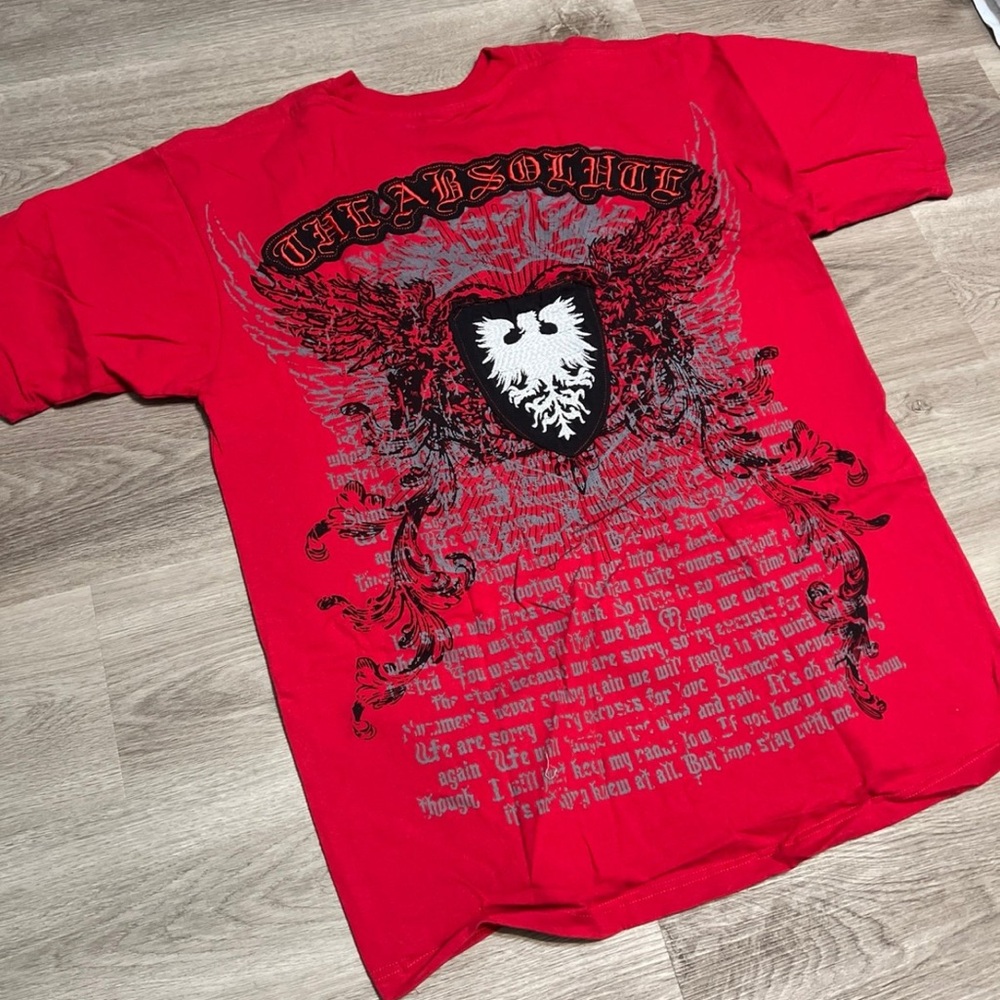 Russo gothic grunge red affliction mma Tapout style tee